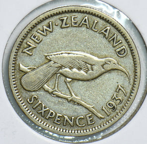New Zealand 1937 6 Pence Bird animal 197902 combine shipping