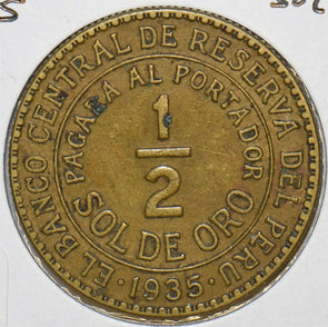 Peru 1935 1/2 Sol 152564 combine shipping