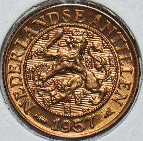 Netherlands Antilles 1957 Cent Lion animal 192309 combine shipping