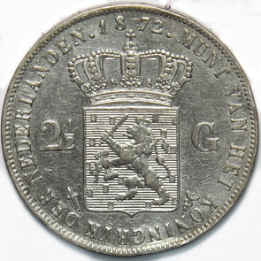 Netherlands 1872 2 1/2 Gulden Lion animal Willem IIII 490445 combine shipping