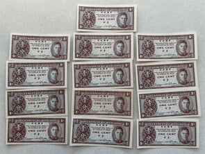 Hong Kong 1945 ND Cent P 321. Lot of 13 pcs all gem CU UNC BL0098 combine shippi