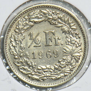 Switzerland 1969 1/2 Franc 240587 combine shipping