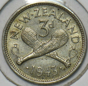 New Zealand 1943 3 Pence 152362 combine shipping