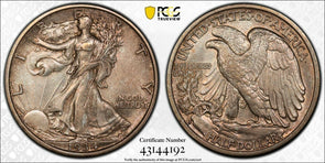 1934 S Walking Liberty Half Dollar 50 Cents PCGS AU55 Dollar Gorgeus golden ton