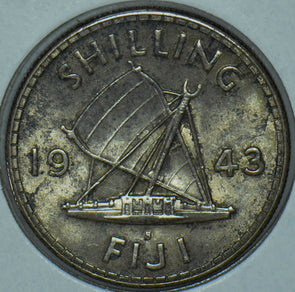 Fiji 1943 Shilling 290795 combine shipping