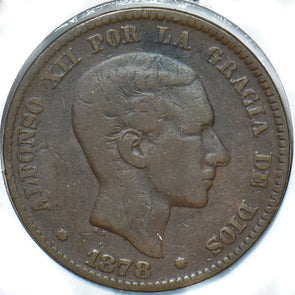 Spain 1878 10 Centavos Lion animal 150531 combine shipping