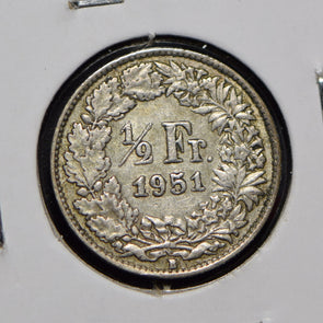 Switzerland 1951 1/2 Franc  900765 combine shipping