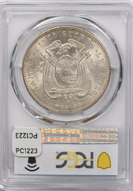 Ecuador 1944 Mo 5 Sucres Eagle animal PCGS MS 64 rare condition PC1223 combine