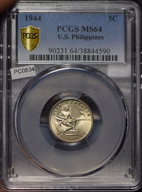 Philippines 1944 USA 5 Centavos Eagle animal PCGS MS64 PC0634 combine shipping