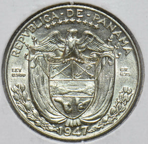 Panama 1947 Silver 1/4 Balboa 292649 combine shipping
