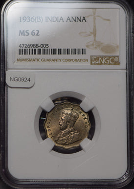 British India 1936 Anna NGC MS62 NG0924 combine shipping