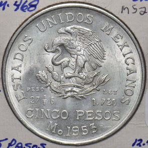Mexico 1756 1953 5 Pesos Eagle animal Snake UNC 295100 combine shipping