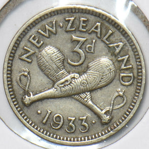 New Zealand 1933 3 Pence 903239 combine shipping