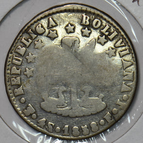 Bolivia 1858 4 Soles Llama animal 195537 combine shipping