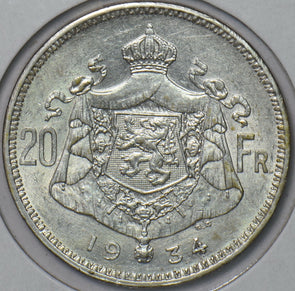 Belgium 1934 A 20 Francs 194598 combine shipping