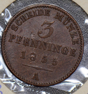 Germany 1855 3 Pfennig  190108 combine shipping