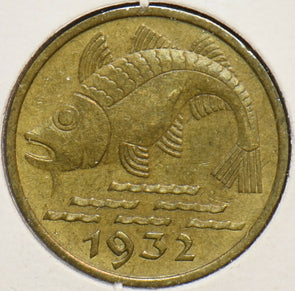 Danzig 1932 10 Pfennig Codfish animal 296336 combine shipping