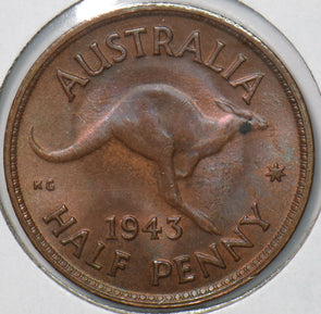 Australia 1943 1/2 Penny Kangaroo animal  291250 combine shipping