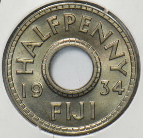 Fiji 1934 1/2 Penny 294659 combine shipping