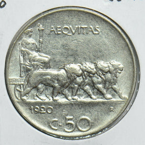 Italy 1920 50 Centesimi Lion animal 198051 combine shipping