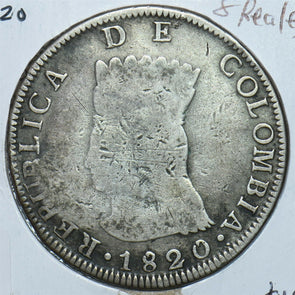Colombia 1820 8 Reales C0418 combine shipping