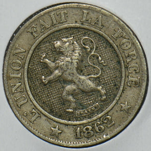 Belgium 1862 10 Centimes Lion animal 151877 combine shipping