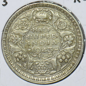 British India 1943 1/2 Rupee 151016 combine shipping