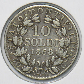 Vatican 1868 10 Soldi Pivs IX 295744 combine shipping