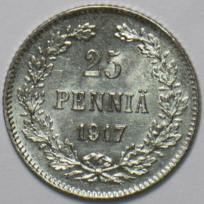 Finland 1917 25 Pennia Eagle animal 294476 combine shipping