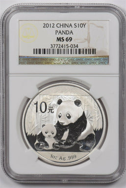 China 2012 10 Yuan silver NGC MS69 PANDA NG1573 combine shipping