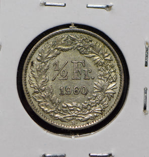 Switzerland 1960 1/2 Franc  191741 combine shipping