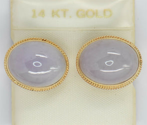 14K Gold Jade Earrings EG0013