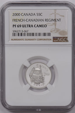 Canada 2000 5 Cents Silver NGC Proof 69 Ultra Cameo French-Canadian Regiment NG1