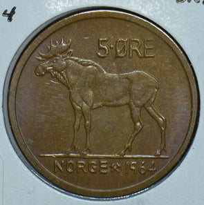 Norway 1964 5 Ore Moose animal 150497 combine shipping