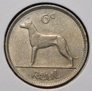 Ireland 1942 6 Pence Wolfhound animal  291721 combine shipping