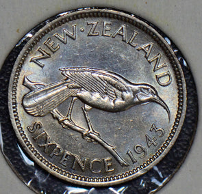 New Zealand 1943 6 Pence sixpence 190483 combine shipping