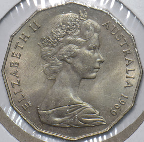 Australia 1969 50 Cents Kangaroo animal Emu 151580 combine shipping