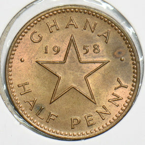 Ghana 1958 1/2 Penny 298430 combine shipping