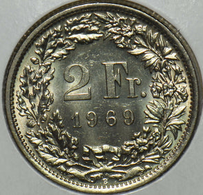 Switzerland 1969 2 Francs BU 297487 combine shipping