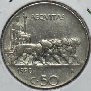 Italy 1920 50 Centesimi Lion animal 296139 combine shipping