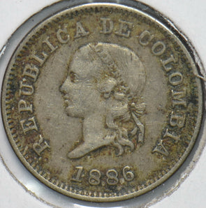 Colombia 1886 5 Centavos 293485 combine shipping
