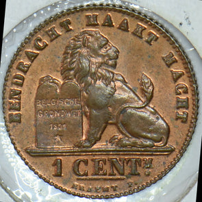 Belgium 1912 1 Centime Lion animal  290365 combine shipping