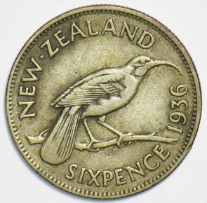 New Zealand 1936 6 Pence Bird animal 153267 combine shipping