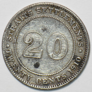 Straits Settlements 1910 20 Cents 151447 combine shipping