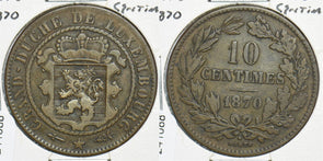 Luxembourg 1870 10 Centimes 241088 combine shipping
