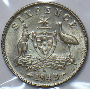 Australia 1943 D 6 Pence Kangaroo animal 193610 combine shipping