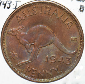 Australia 1943 Georgivs VI Penny Kangaroo animal 292861 combine shipping