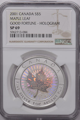 Canada 2001 5 Dollar Silver NGC SP 69 Maple Leaf 