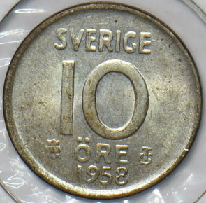 Sweden 1958 10 Ore CH BU 150846 combine shipping