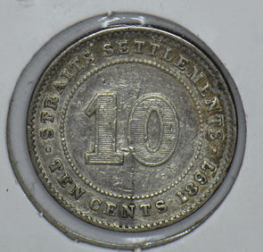 Straits Settlements 1897 queen Victoria 10 Cents 291137 combine shipping